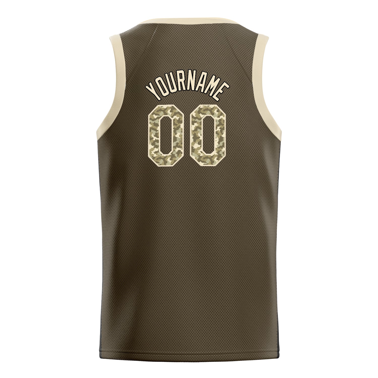 Custom Olive Camo Solid-Color Basketball Jersey