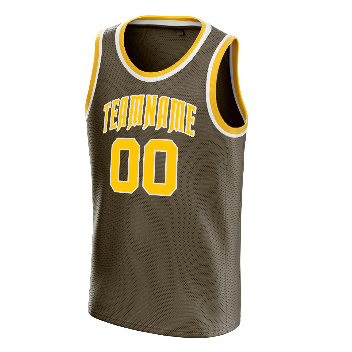 Custom Olive Gold Solid-Color Basketball Jersey