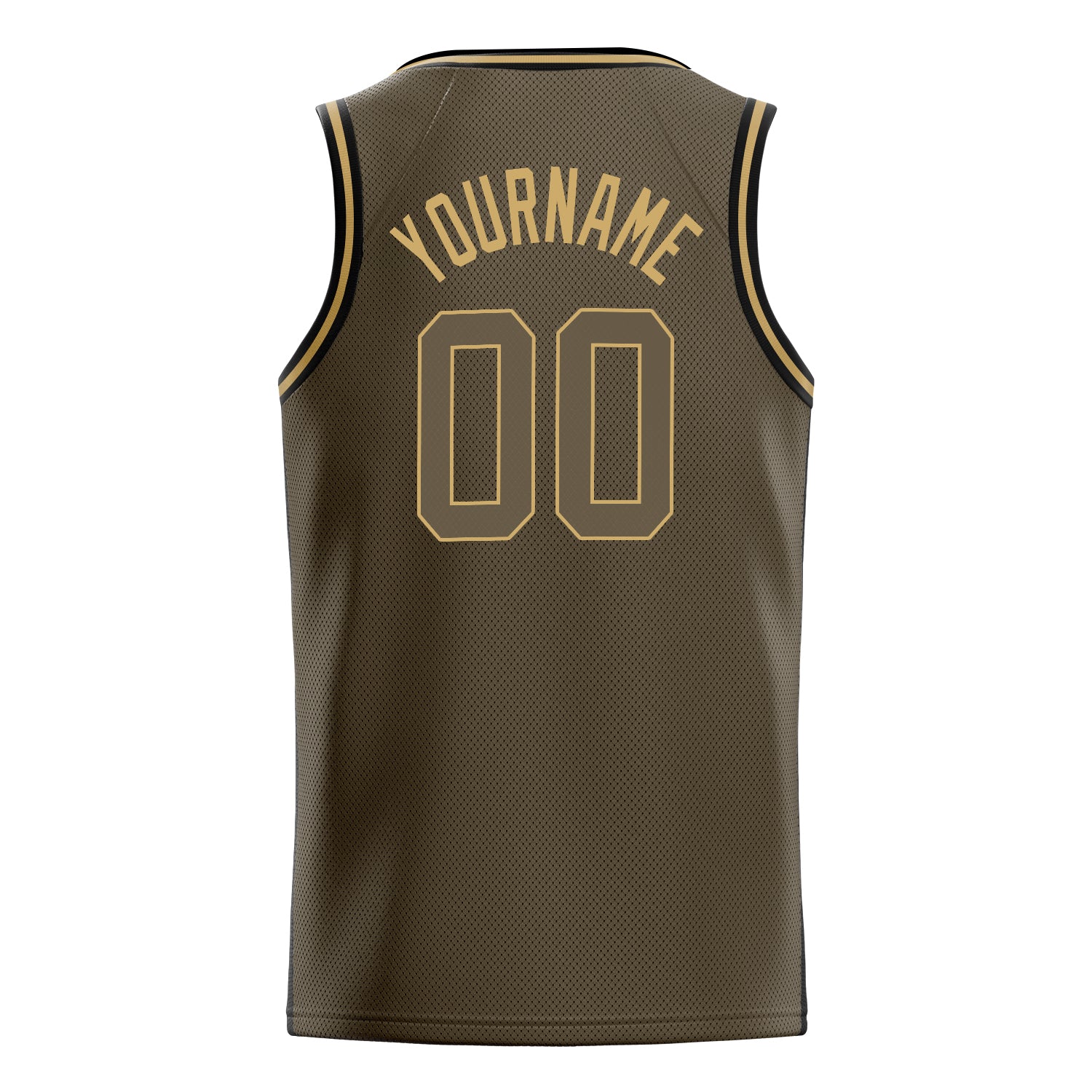 Custom Olive Old-Gold Solid-Color Basketball Jersey