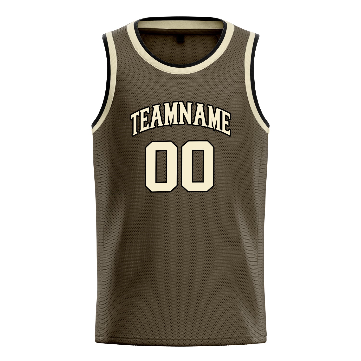 Custom Olive Cream Solid-Color Basketball Jersey