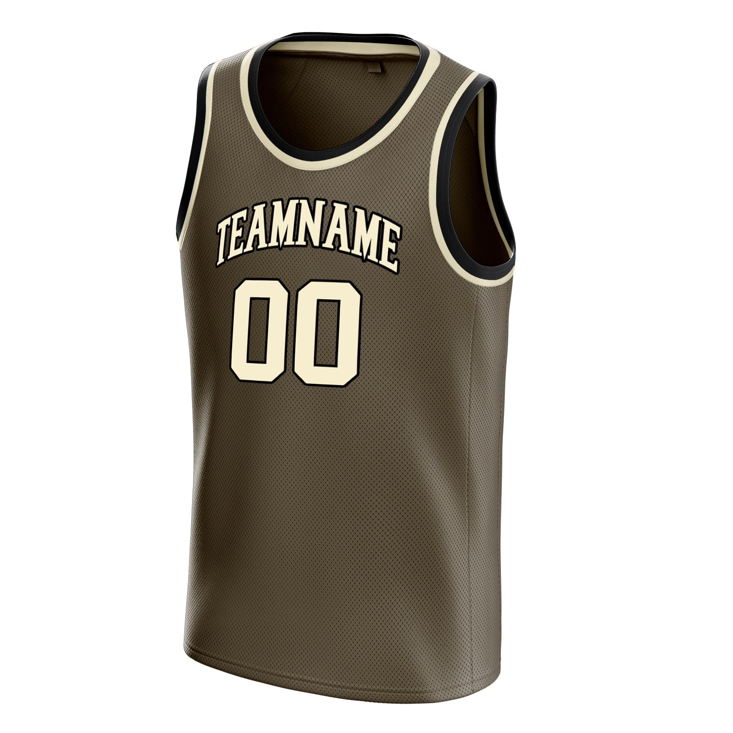 Custom Olive Cream Solid-Color Basketball Jersey