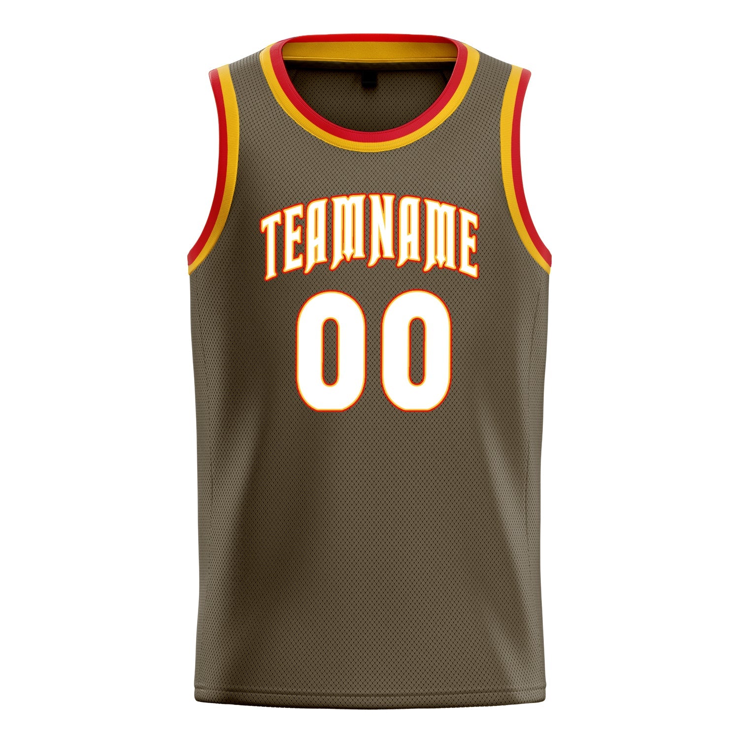 Custom Olive White Solid-Color Basketball Jersey