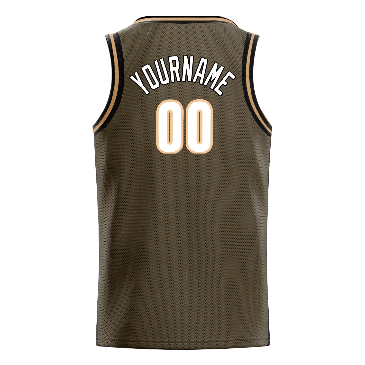 Custom Olive White Solid-Color Basketball Jersey
