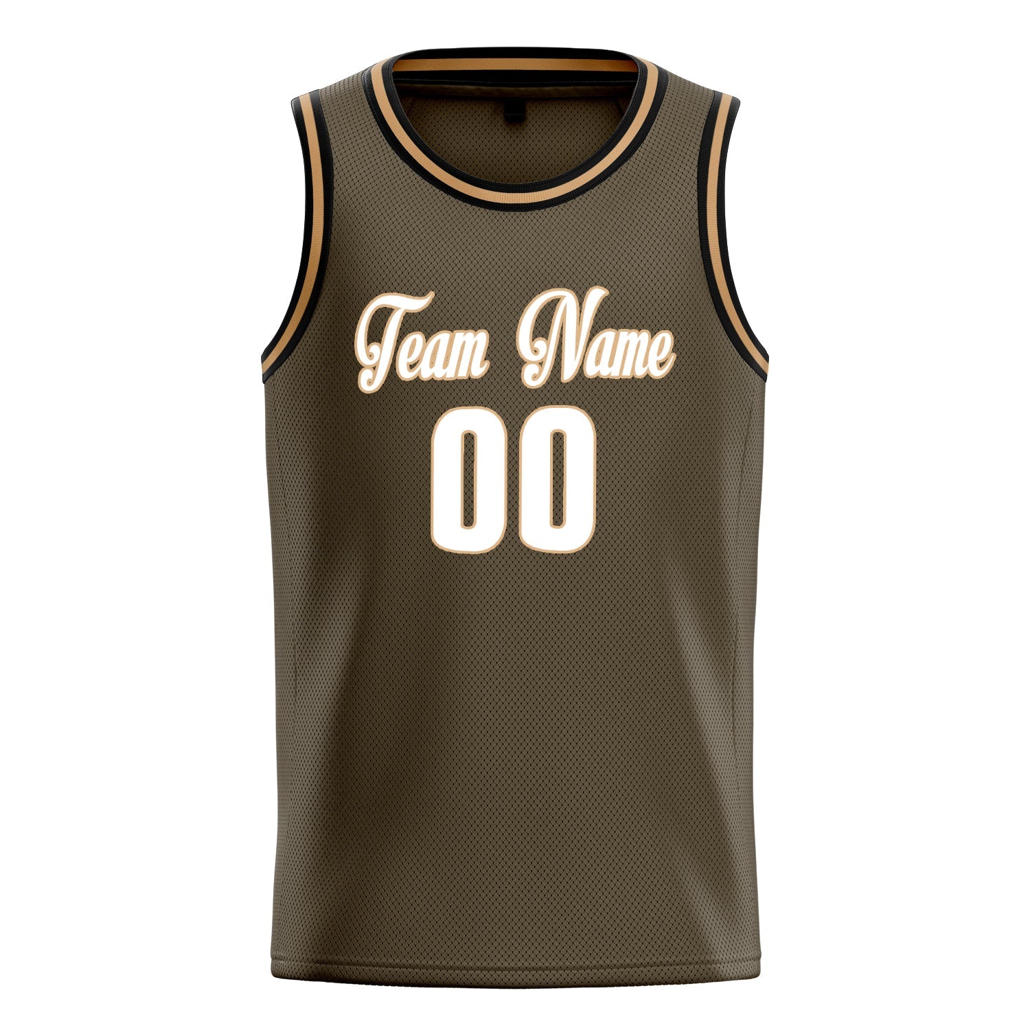 Custom Olive White Solid-Color Basketball Jersey