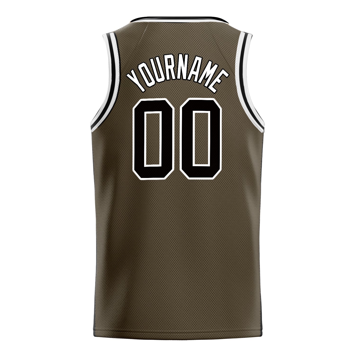 Custom Olive Black Solid-Color Basketball Jersey