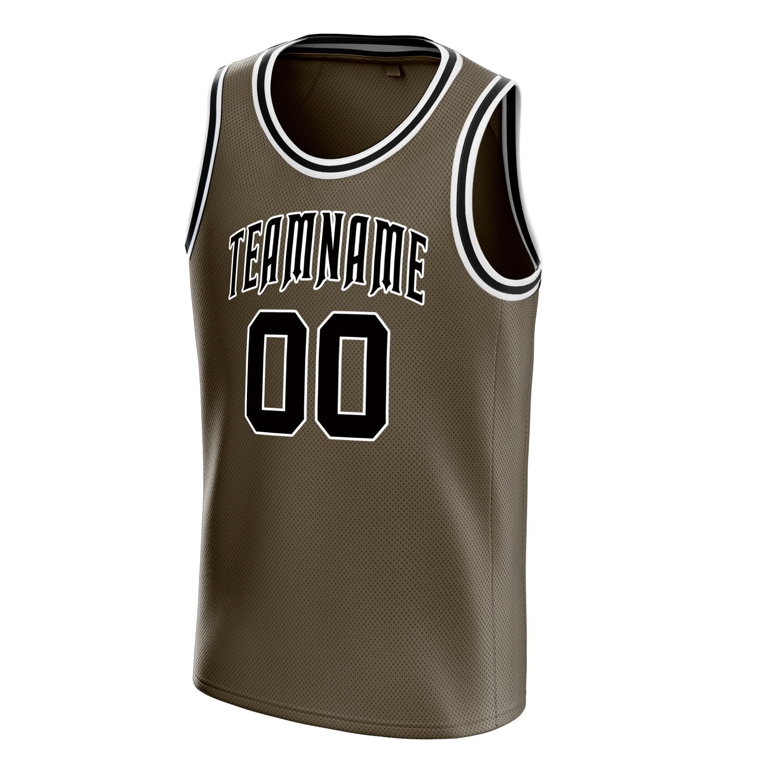 Custom Olive Black Solid-Color Basketball Jersey
