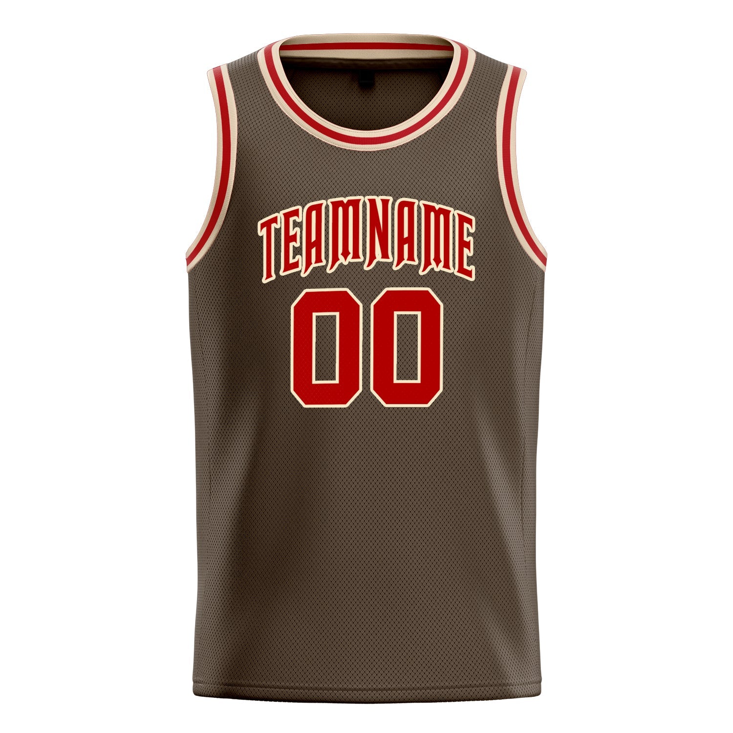 Custom Olive Red Solid-Color Basketball Jersey