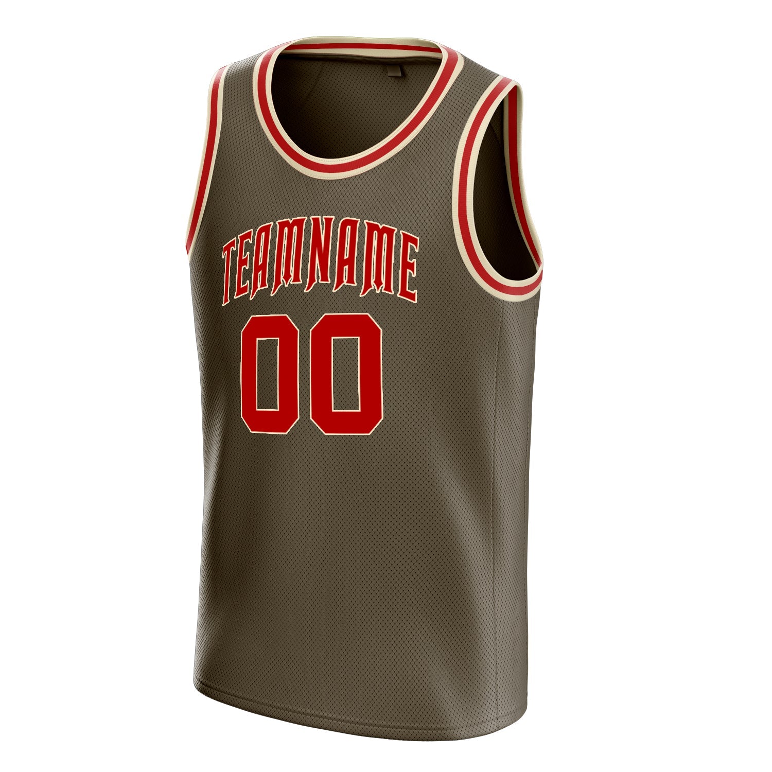 Custom Olive Red Solid-Color Basketball Jersey