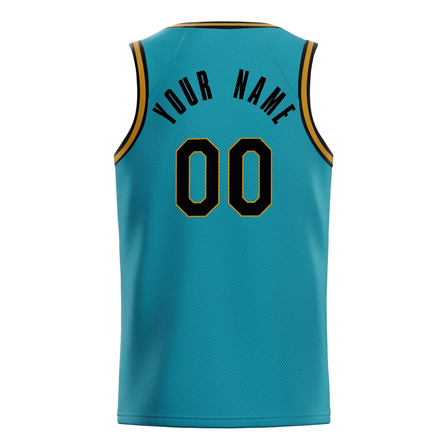 Custom Teal Black Solid-Color Basketball Jersey
