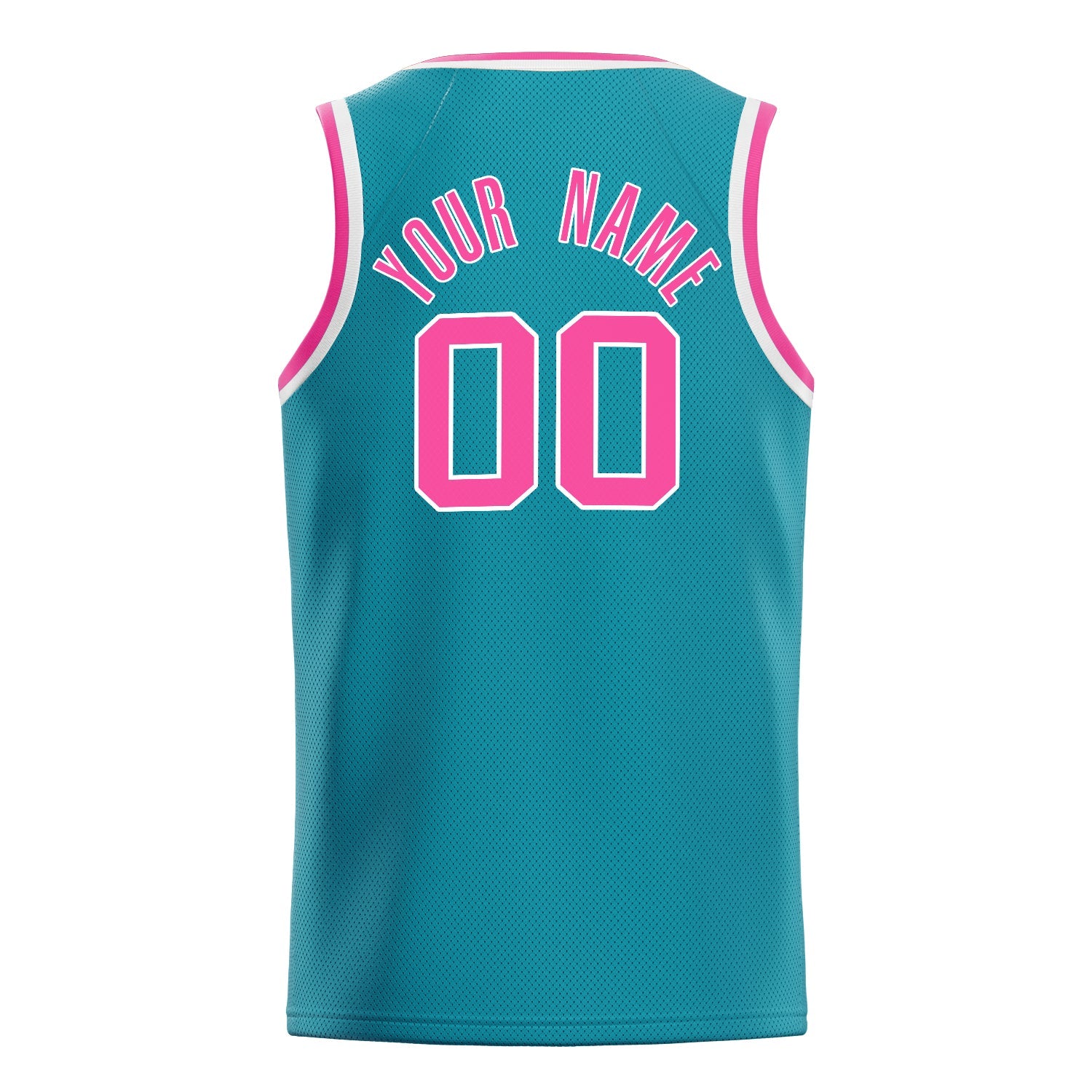 Custom Teal Pink Solid-Color Basketball Jersey