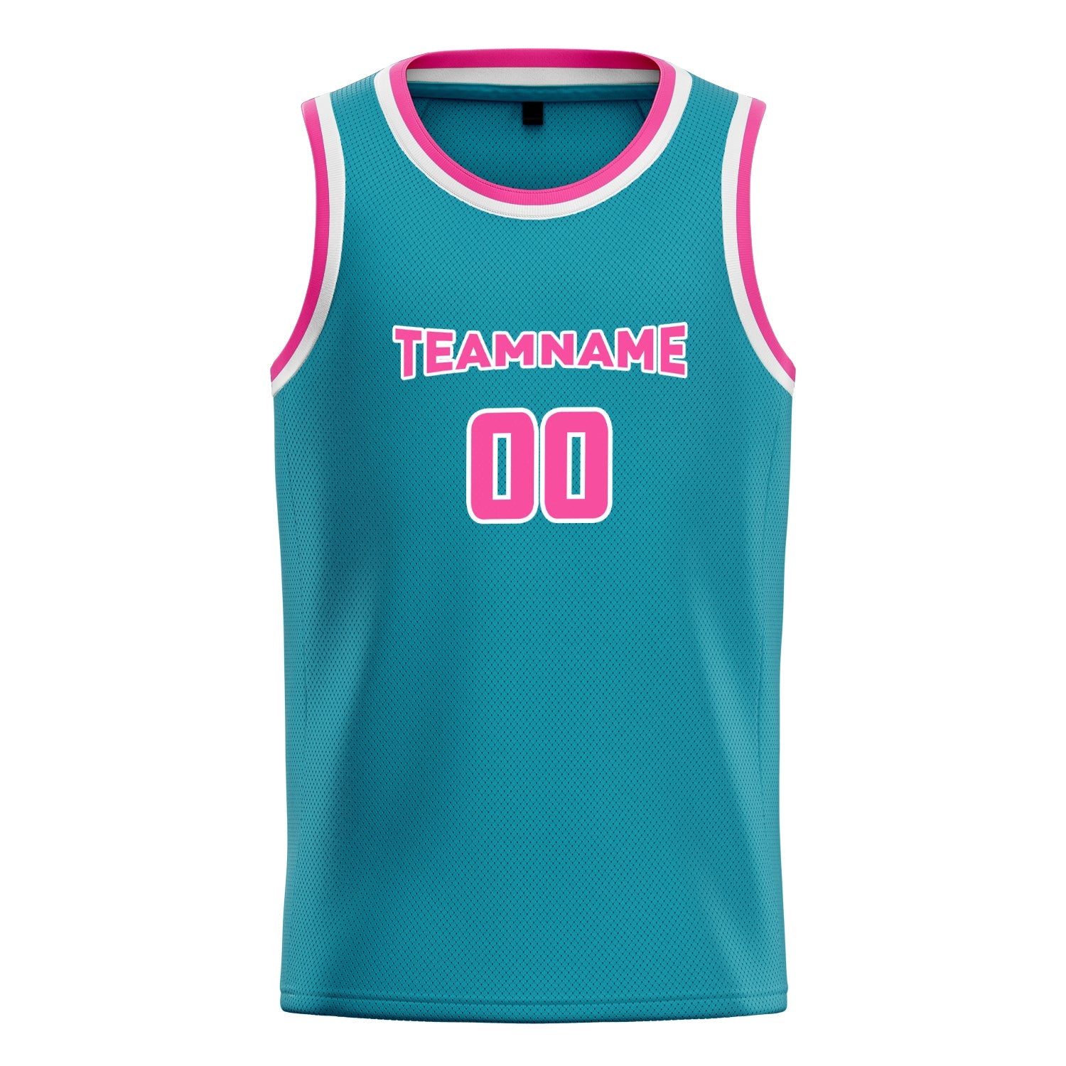 Custom Teal Pink Solid-Color Basketball Jersey