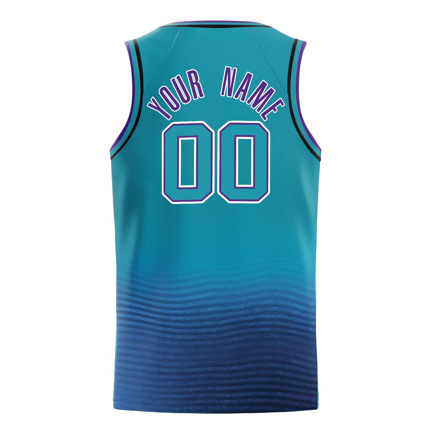 Custom Teal Purple Fade Basketball Jersey