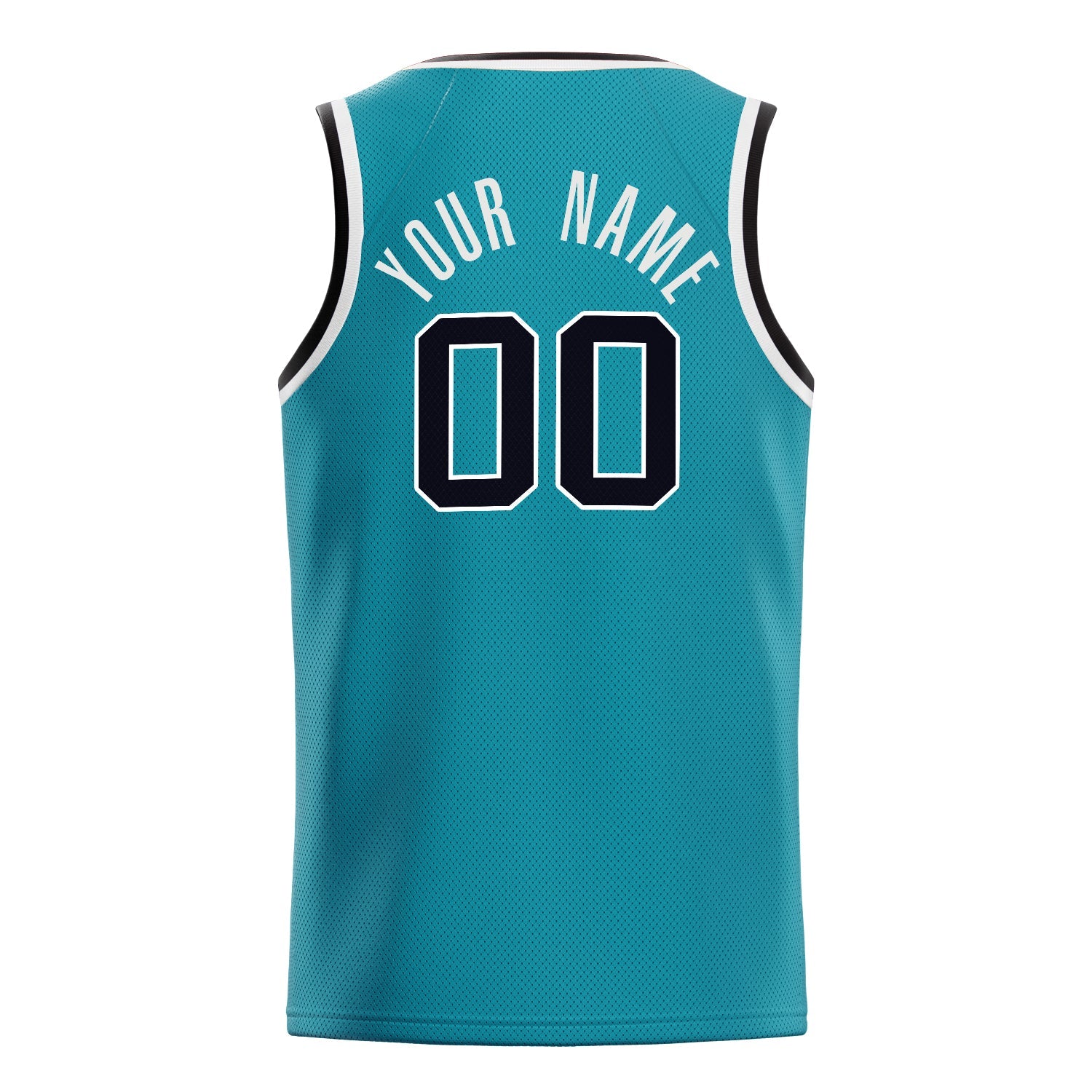 Custom Teal Black Solid-Color Basketball Jersey