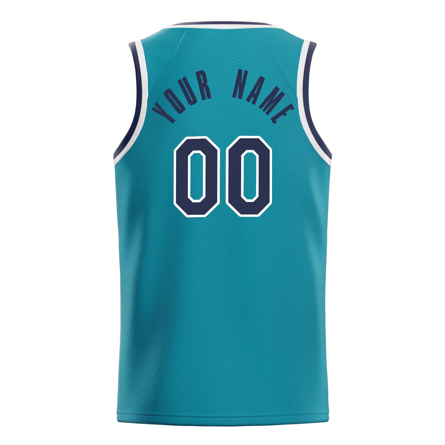 Custom Teal Navy Solid-Color Basketball Jersey