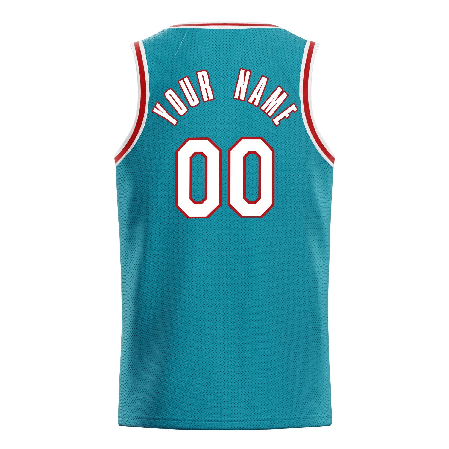Custom Teal White Solid-Color Basketball Jersey
