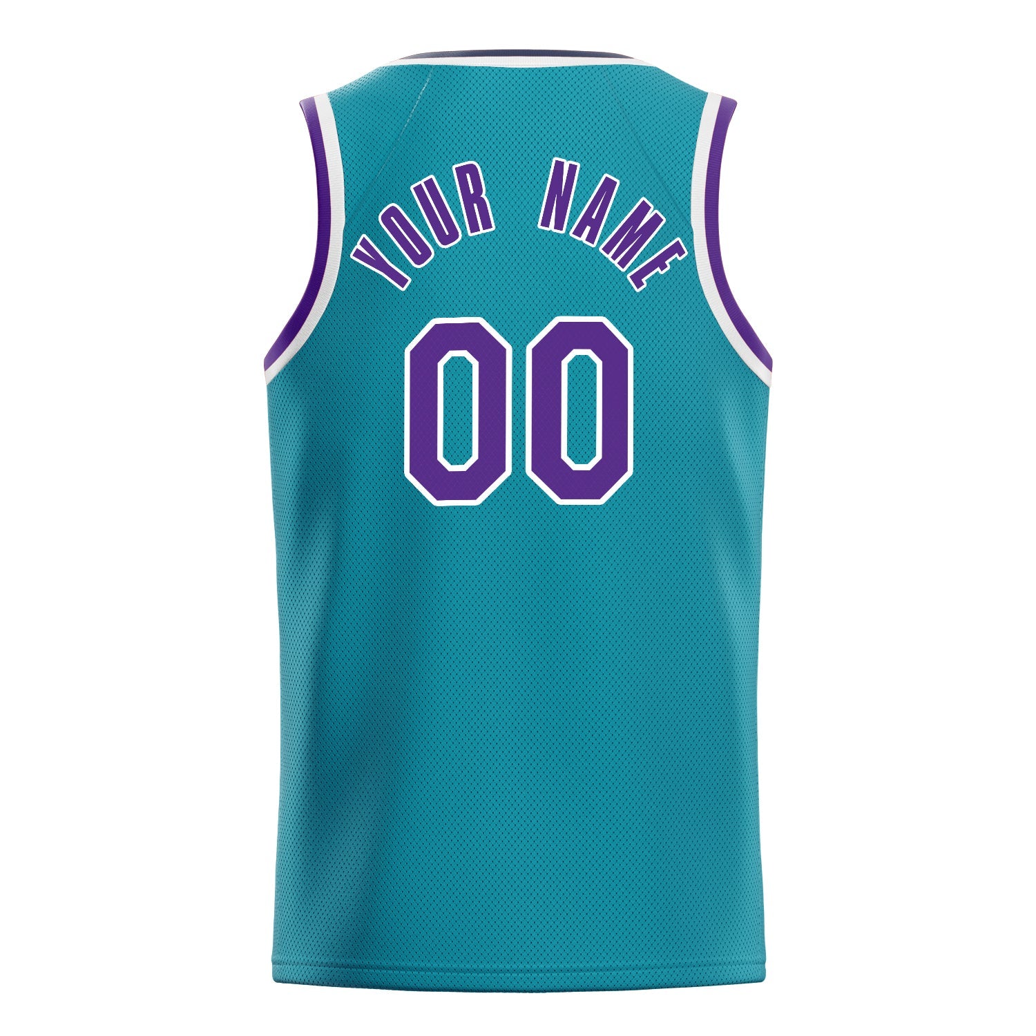 Custom Teal Purple Solid-Color Basketball Jersey