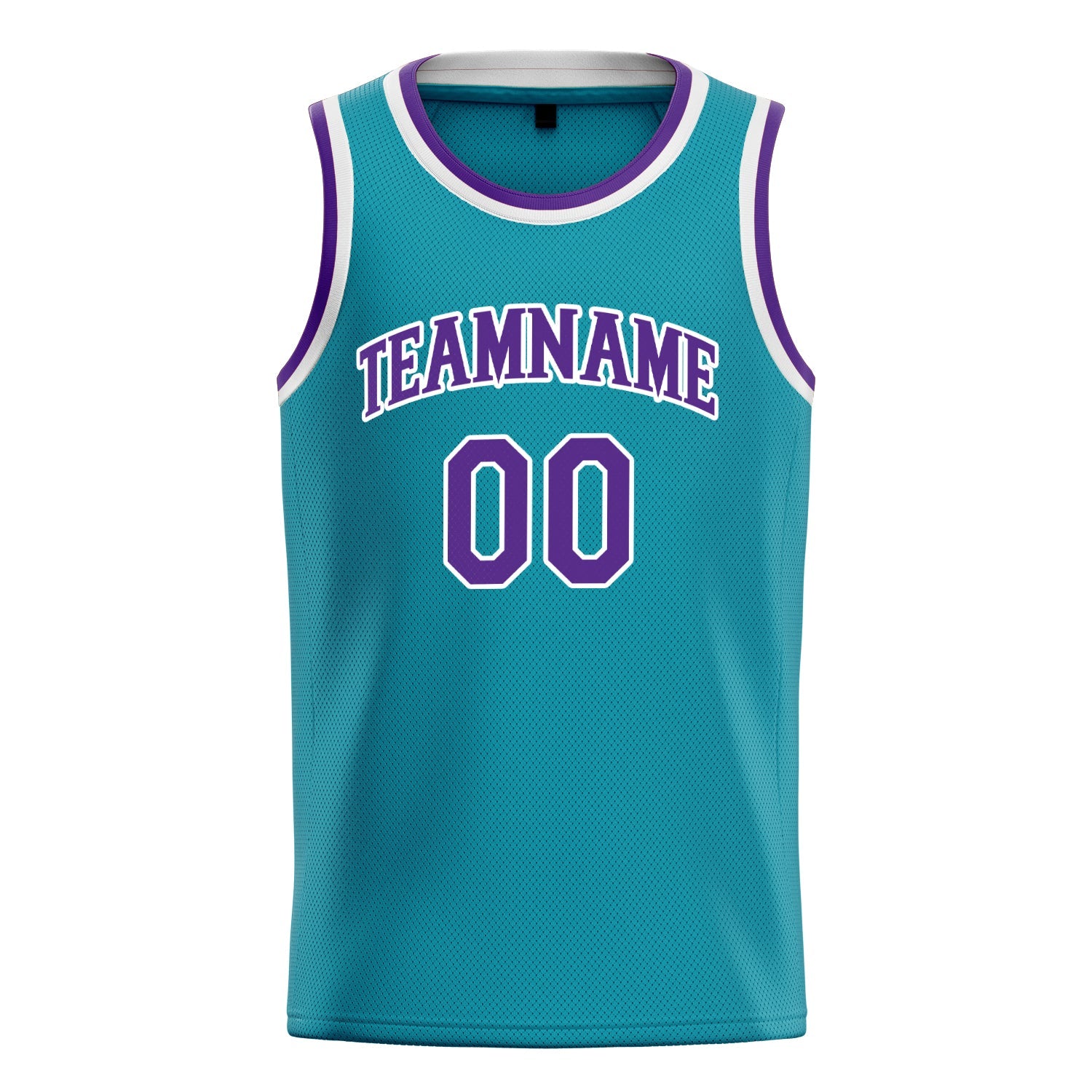 Custom Teal Purple Solid-Color Basketball Jersey