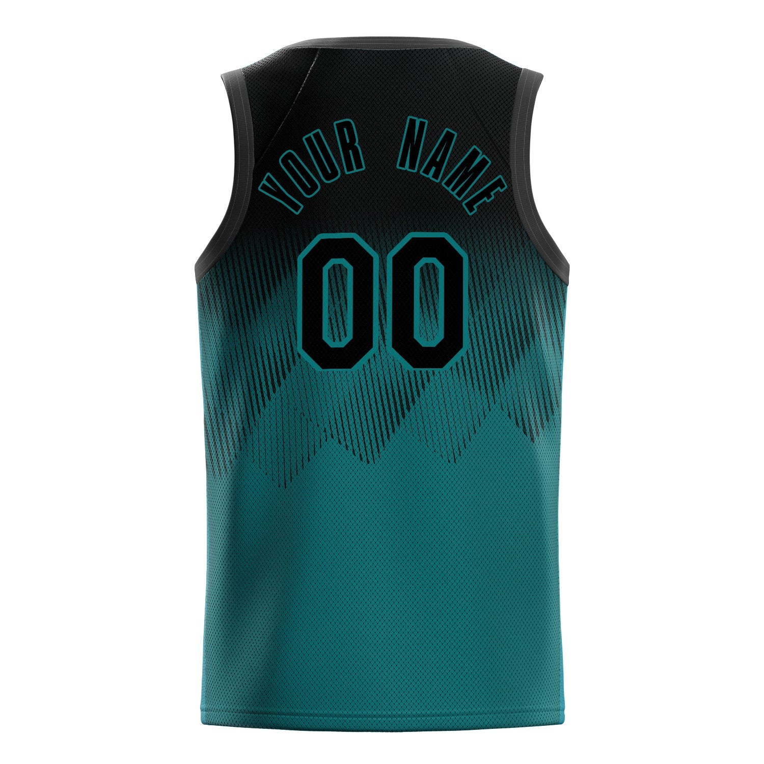 Custom Teal Black Fade Basketball Jersey