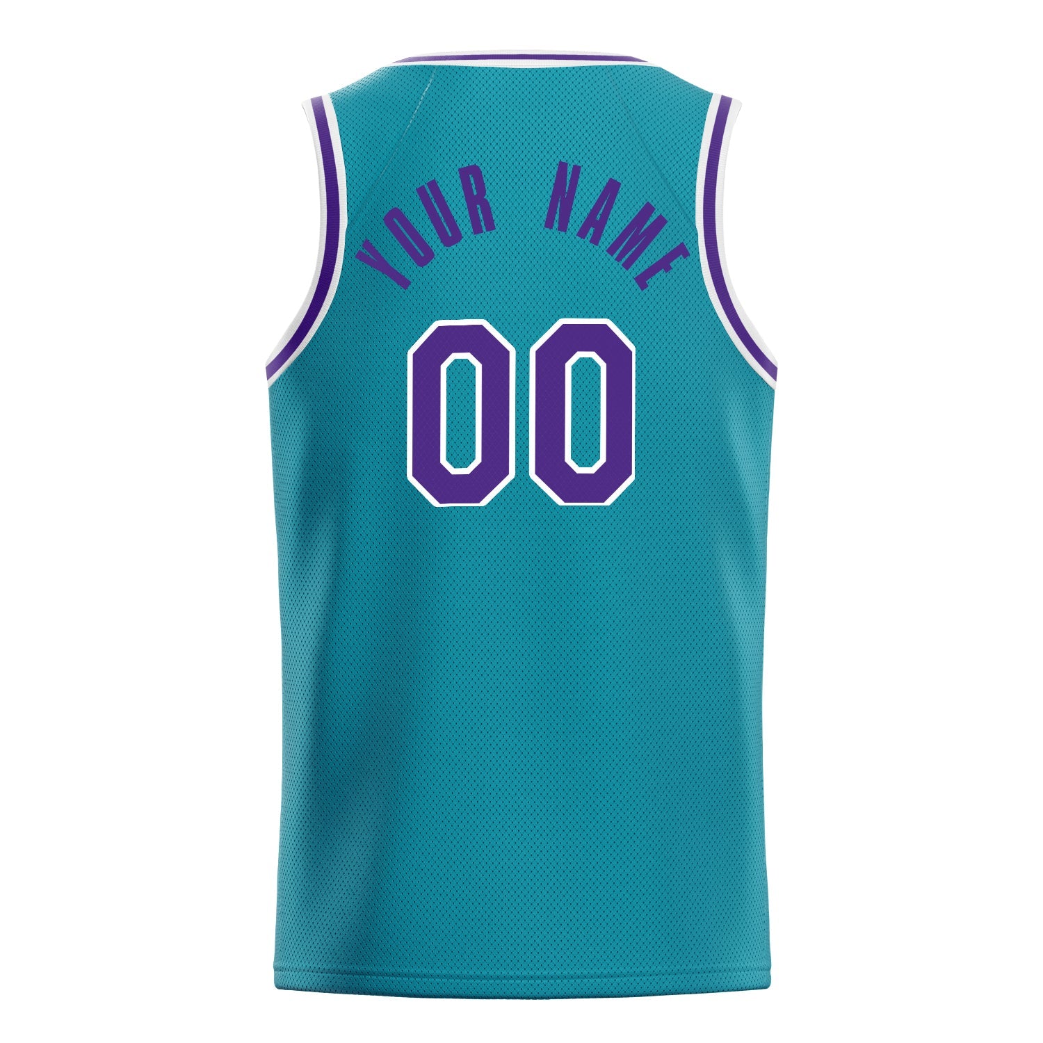 Custom Teal Purple Solid-Color Basketball Jersey