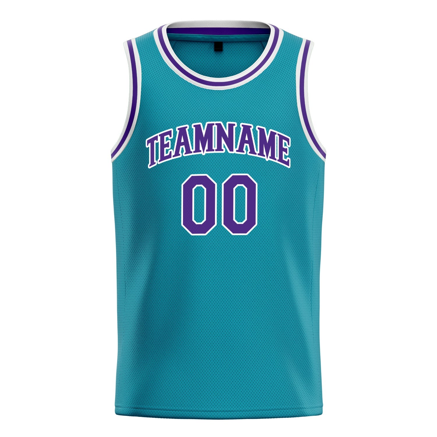 Custom Teal Purple Solid-Color Basketball Jersey