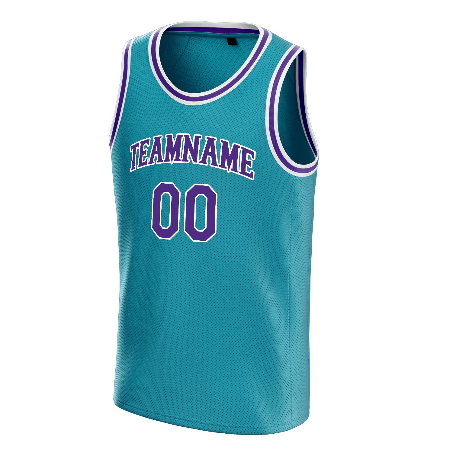 Custom Teal Purple Solid-Color Basketball Jersey