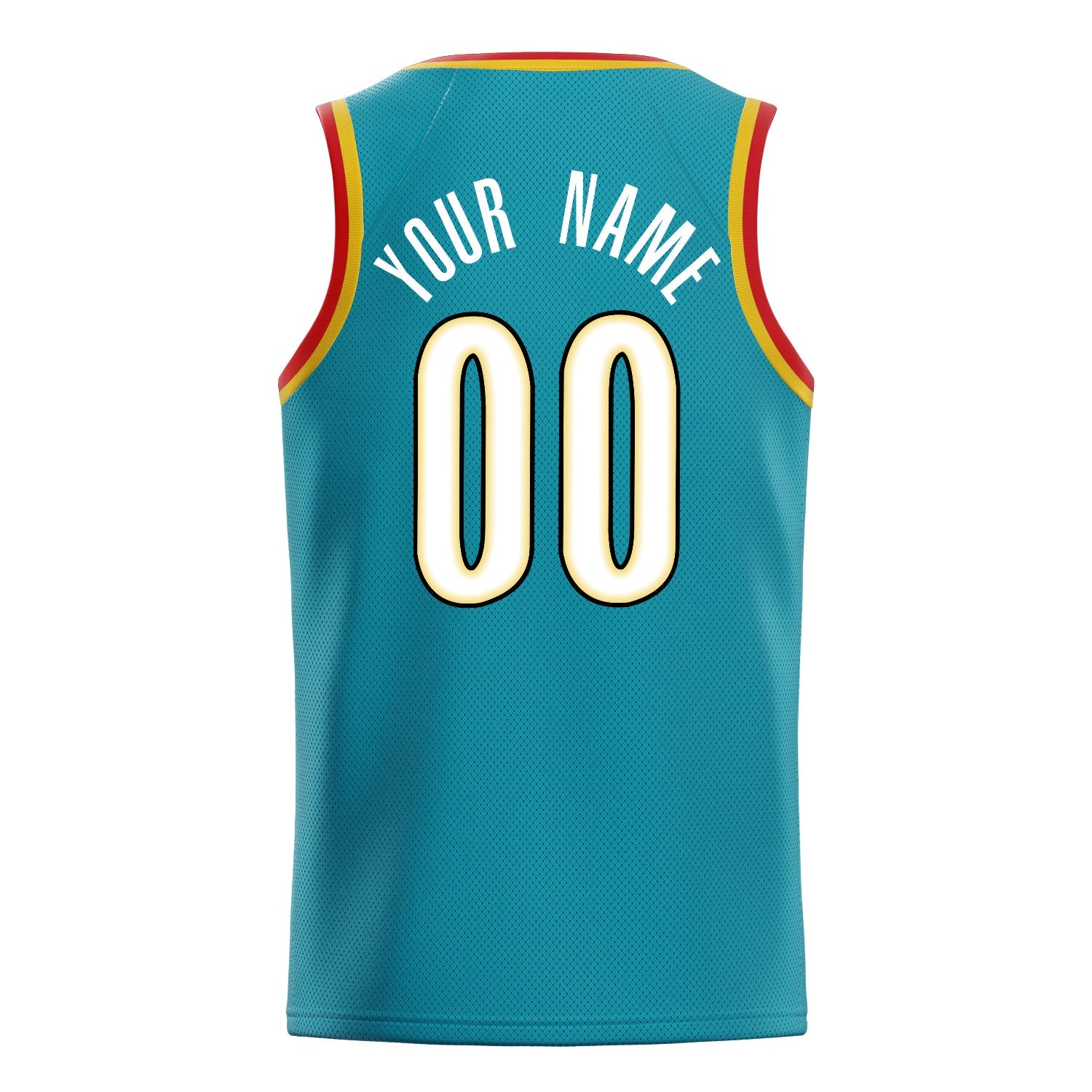 Custom Teal White Solid-Color Basketball Jersey