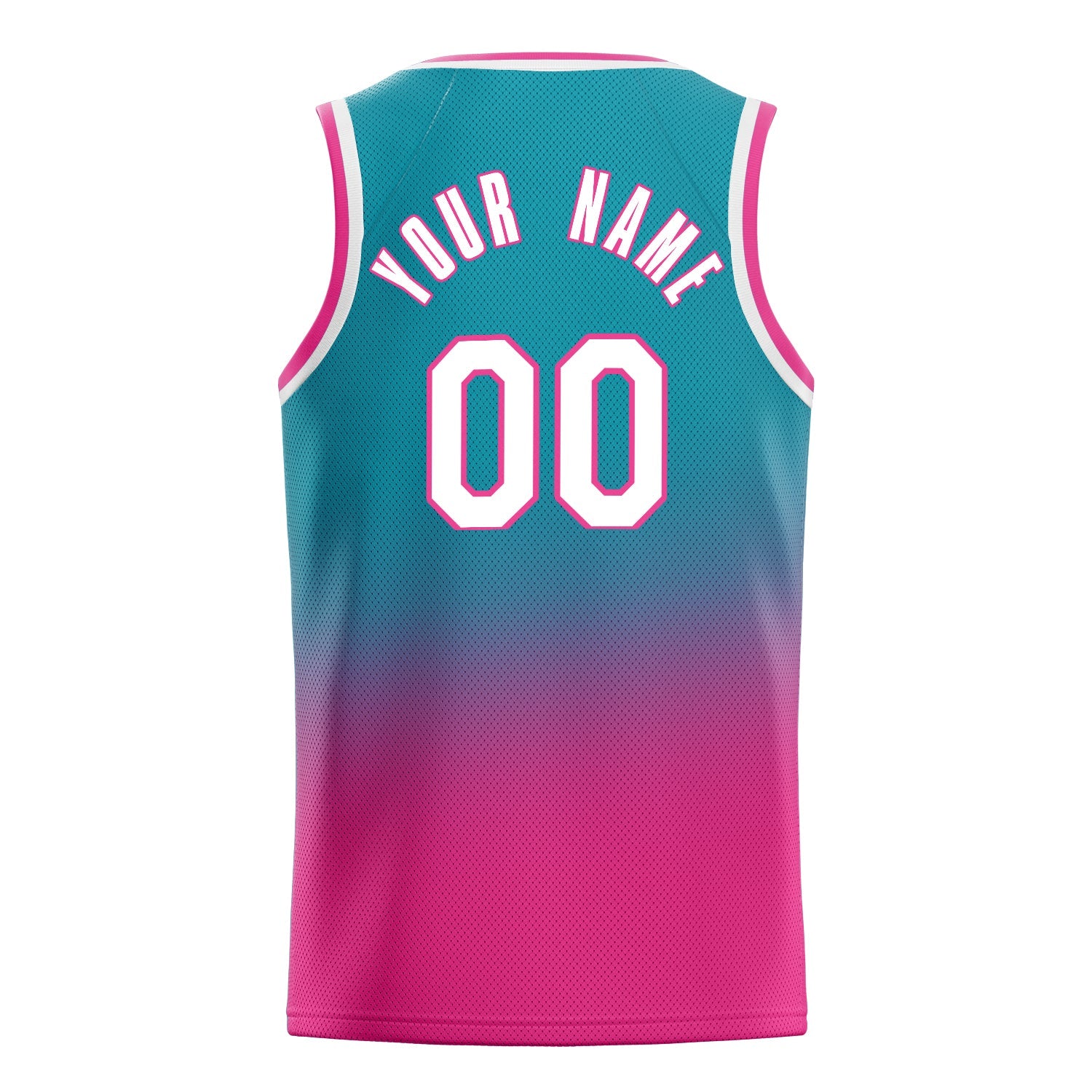 Custom Teal Pink Fade Basketball Jersey