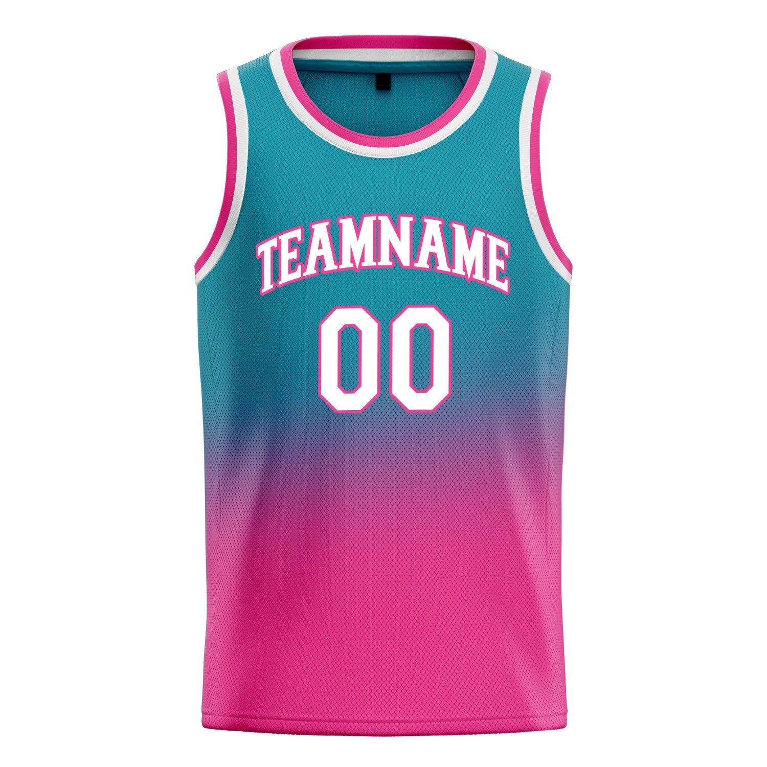 Custom Teal Pink Fade Basketball Jersey