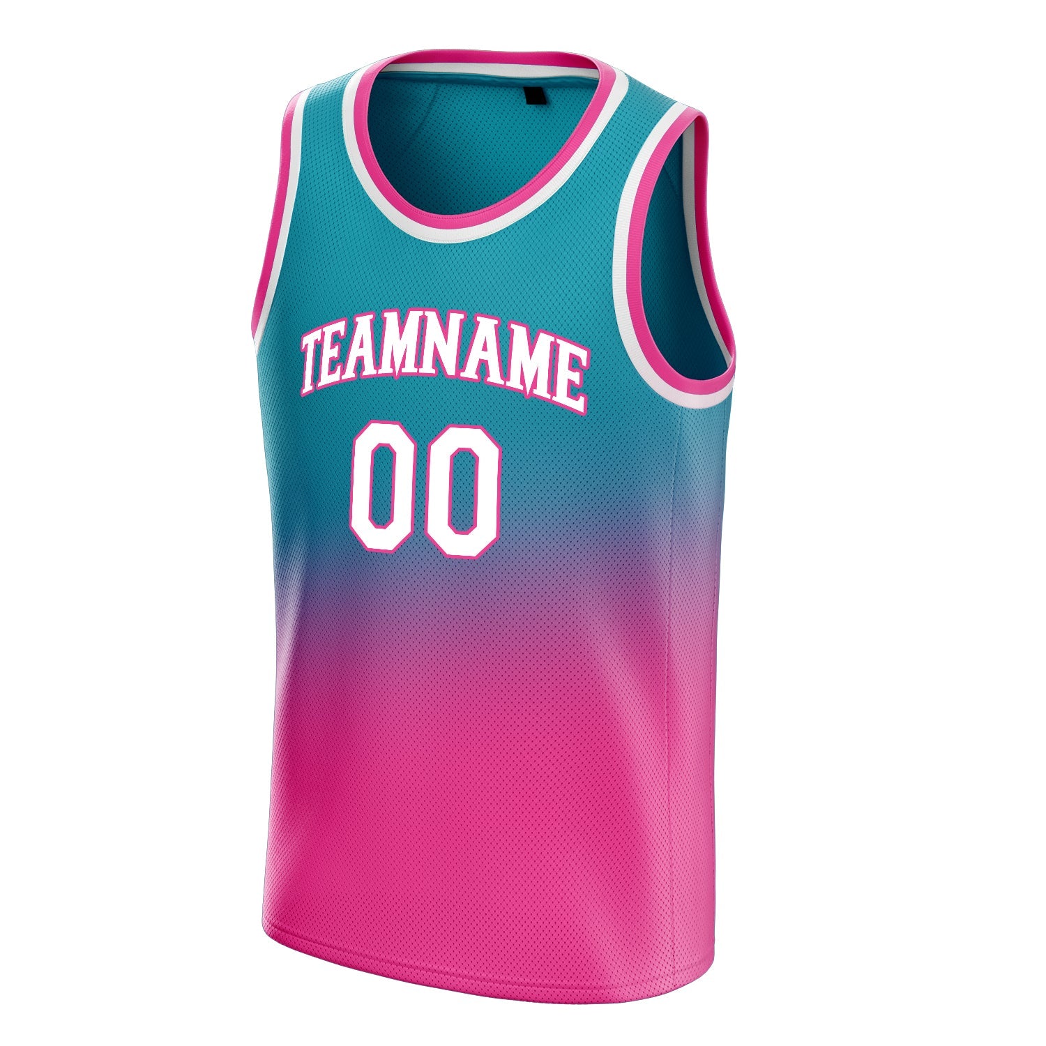 Custom Teal Pink Fade Basketball Jersey