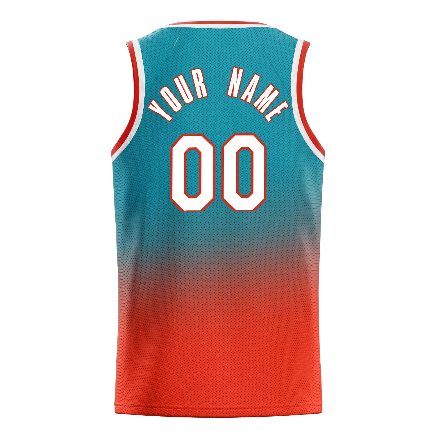 Custom Teal Orange Fade Basketball Jersey