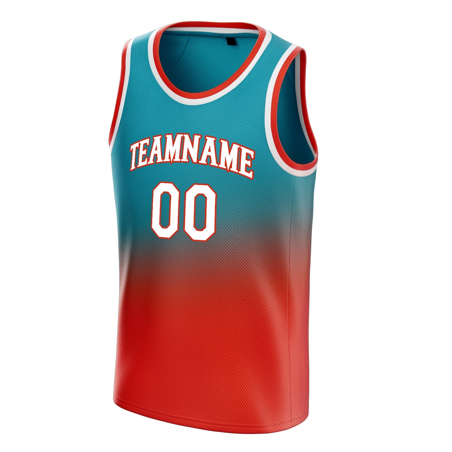 Custom Teal Orange Fade Basketball Jersey