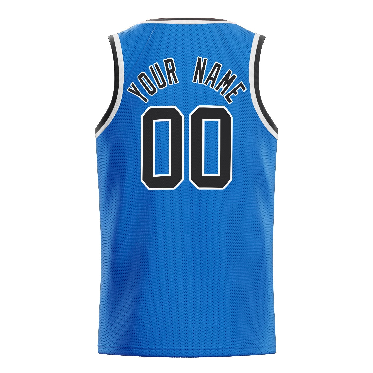 Custom Blue Black Solid-Color Basketball Jersey