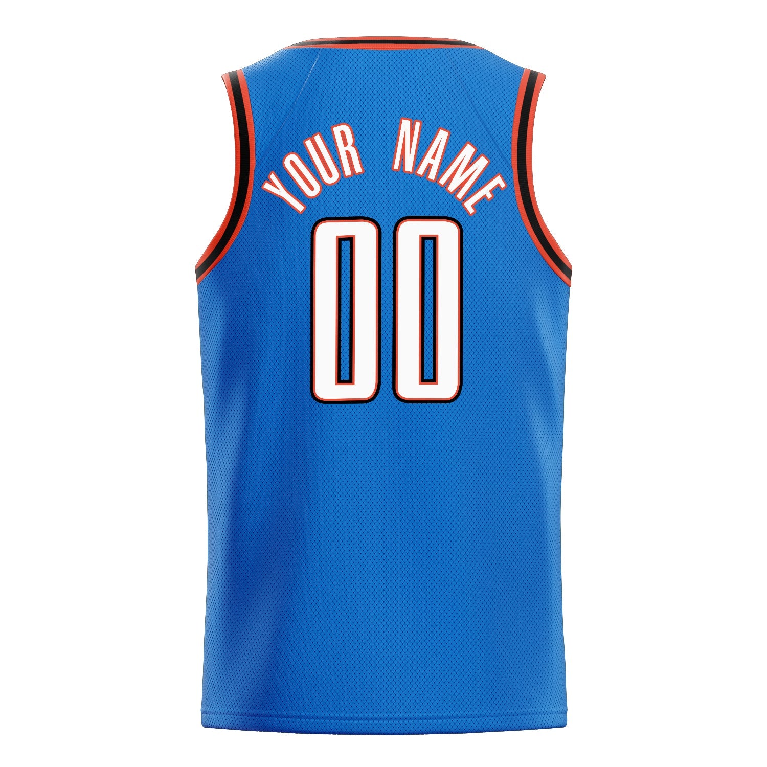 Custom Blue White Solid-Color Basketball Jersey