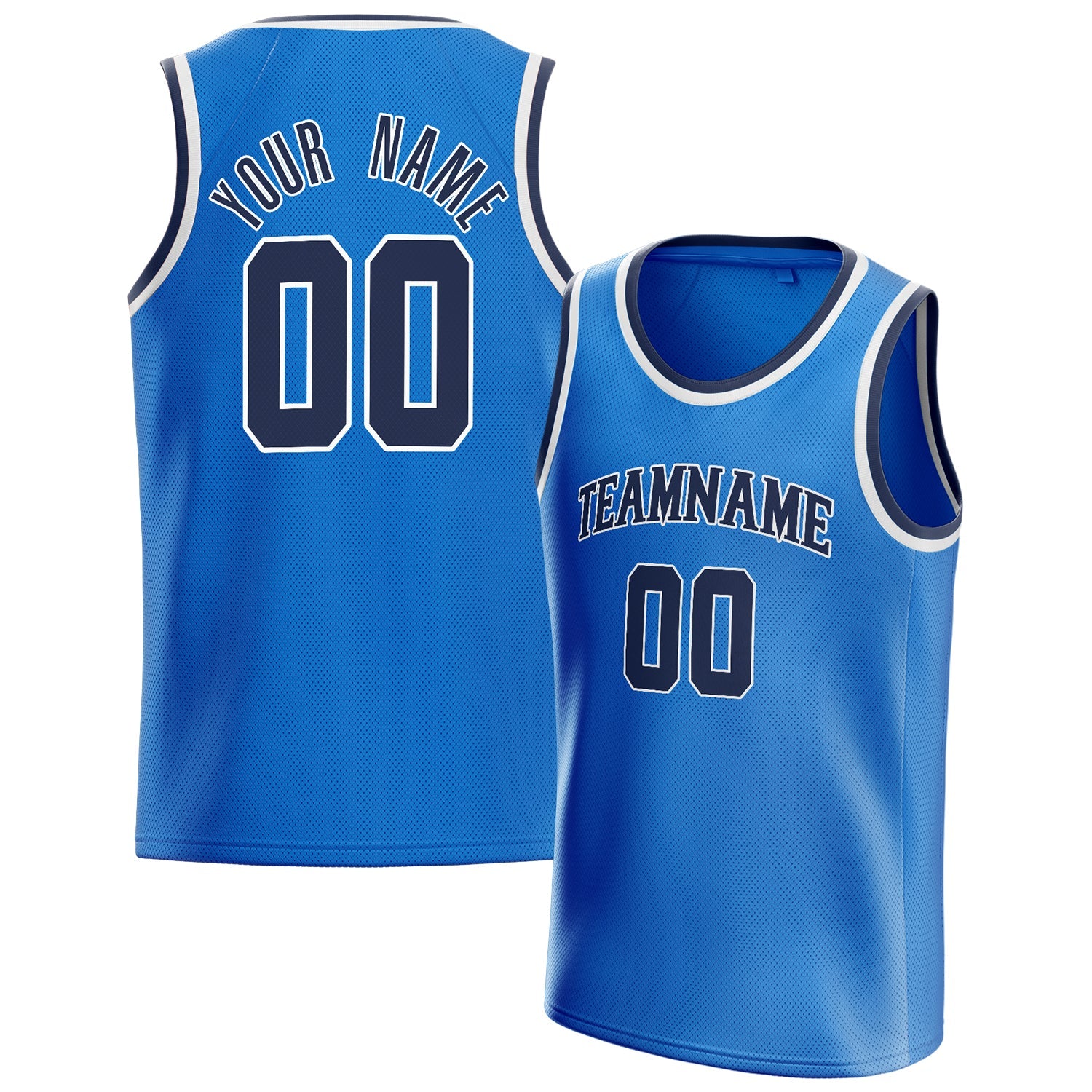 Custom Blue Navy Solid-Color Basketball Jersey