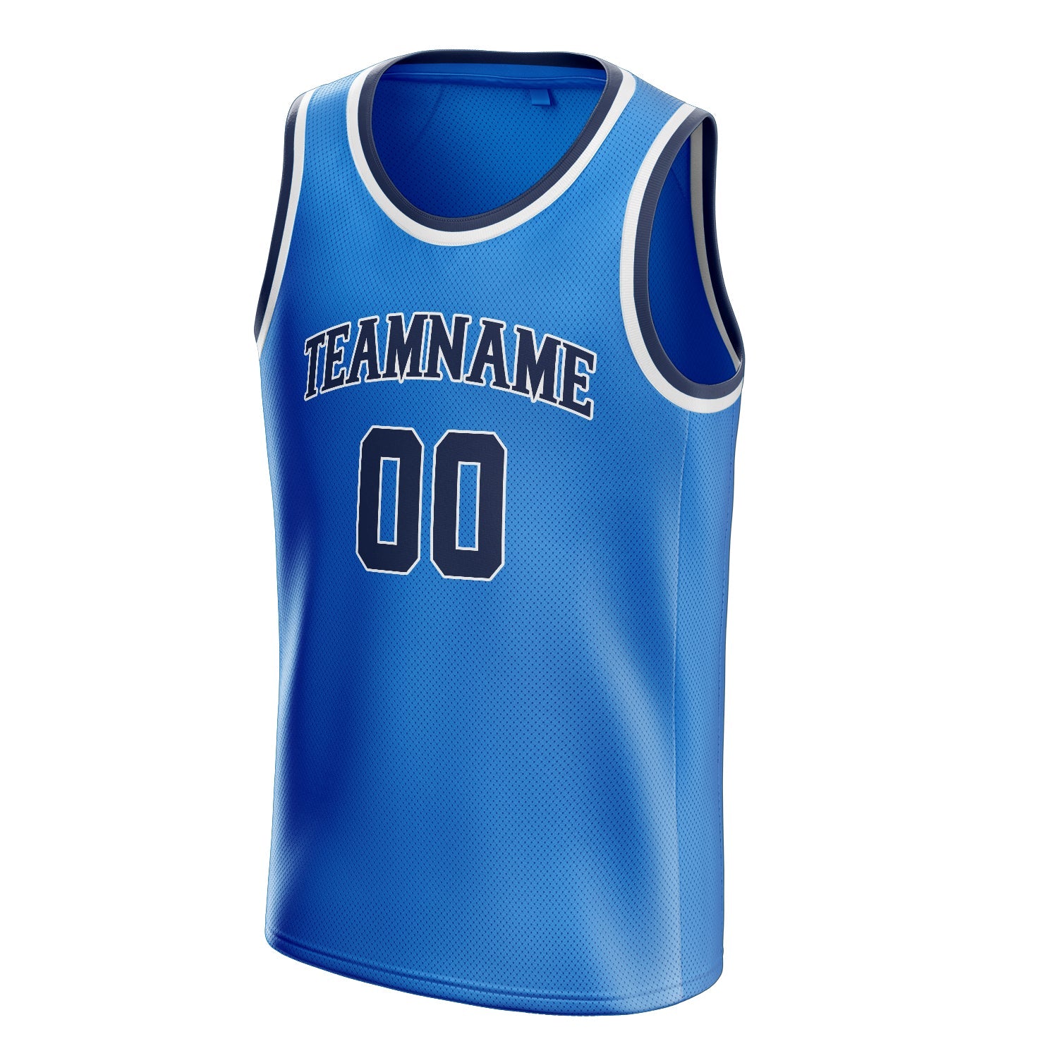 Custom Blue Navy Solid-Color Basketball Jersey