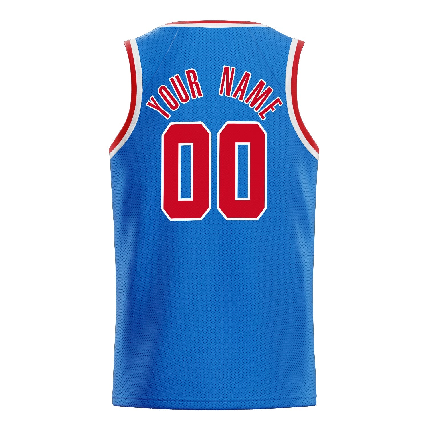 Custom Blue Red Solid-Color Basketball Jersey