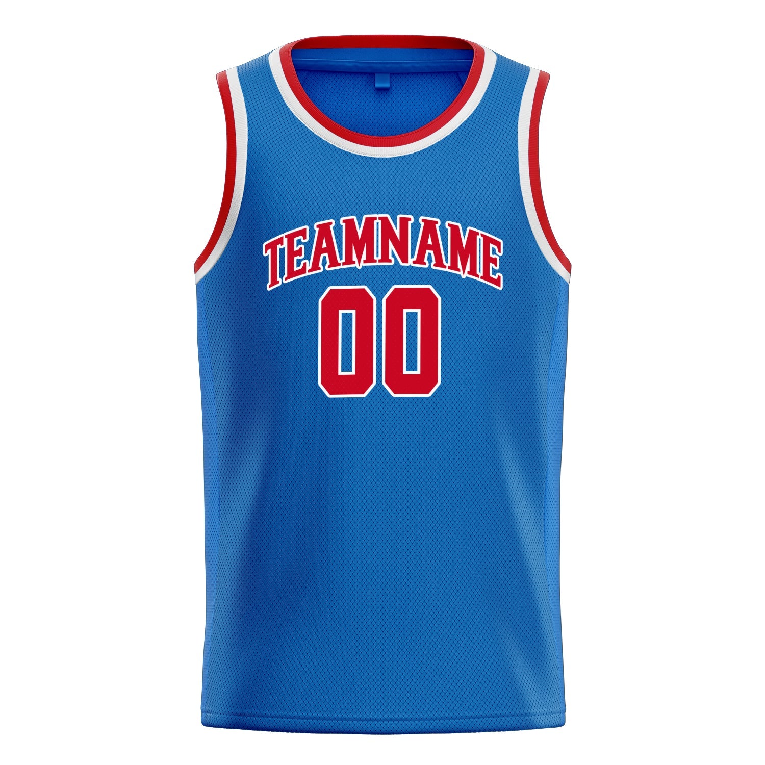 Custom Blue Red Solid-Color Basketball Jersey