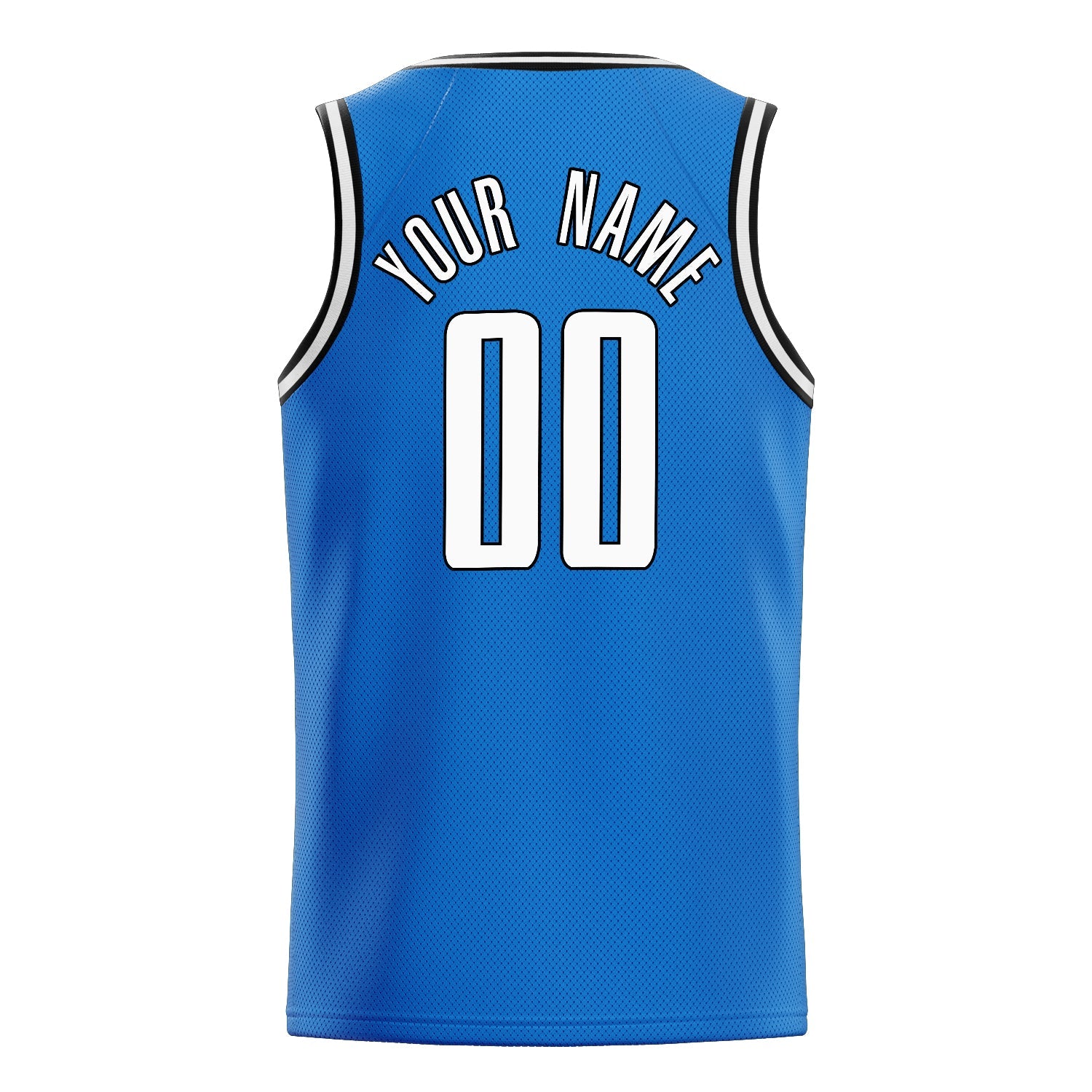 Custom Blue White Solid-Color Basketball Jersey