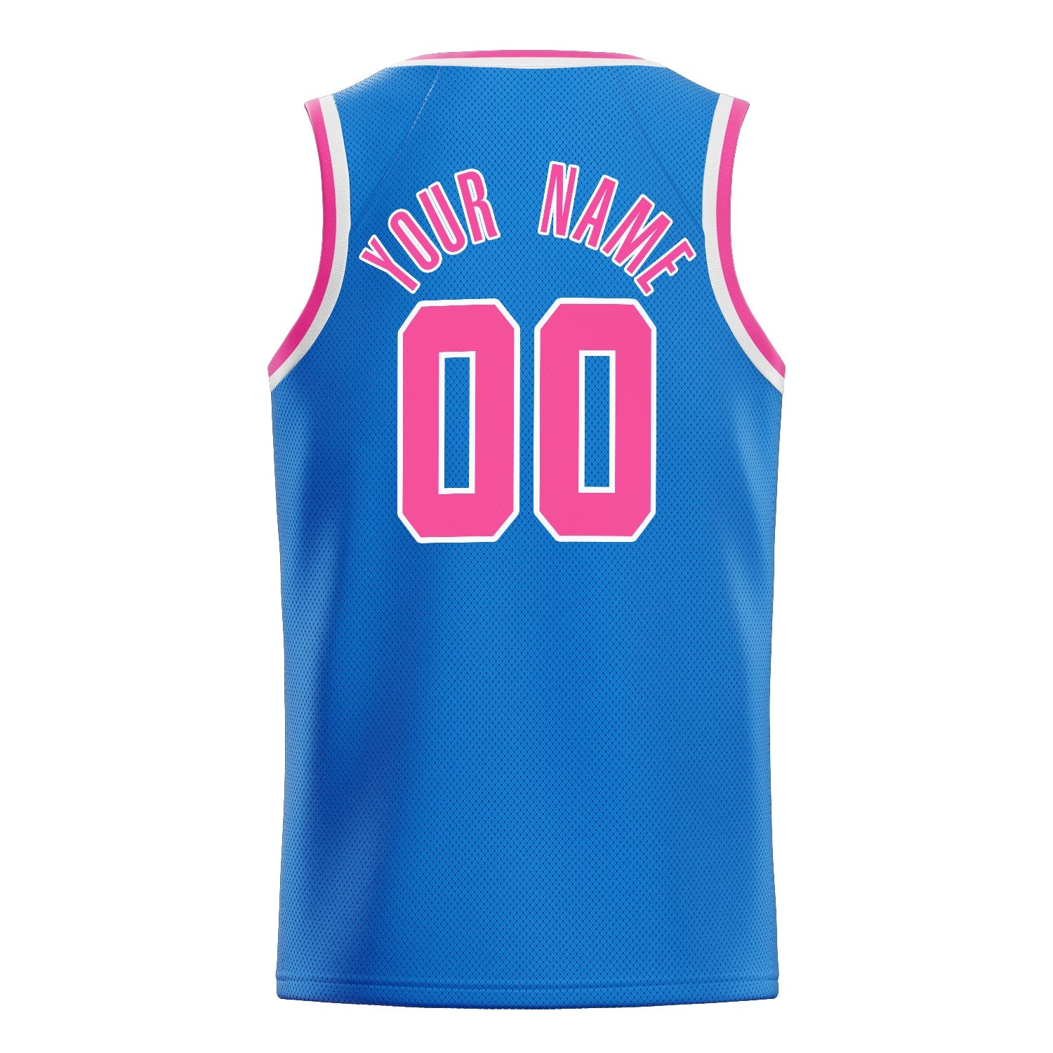Custom Blue Pink Solid-Color Basketball Jersey