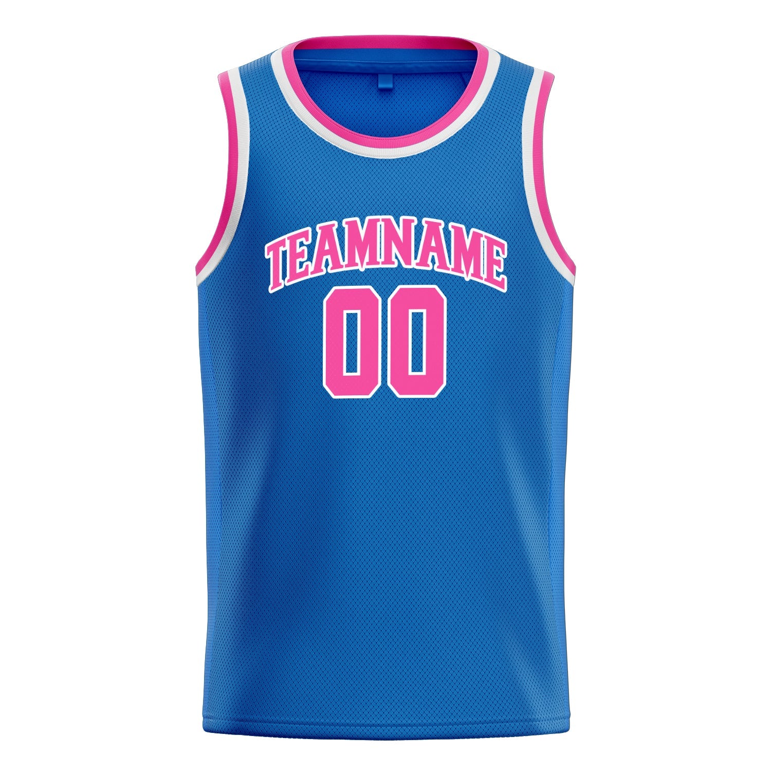 Custom Blue Pink Solid-Color Basketball Jersey