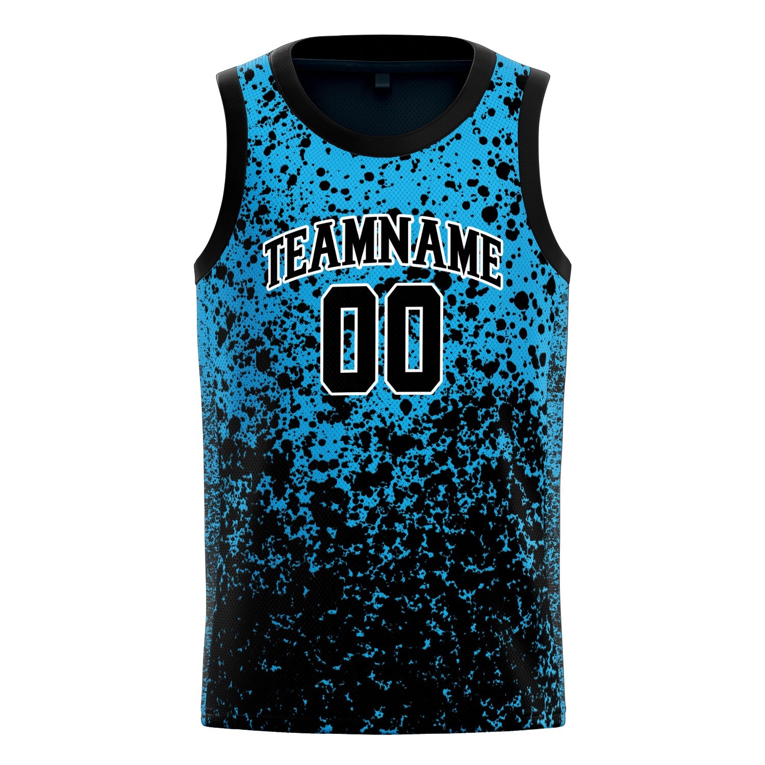 Custom Blue Black Fade Basketball Jersey