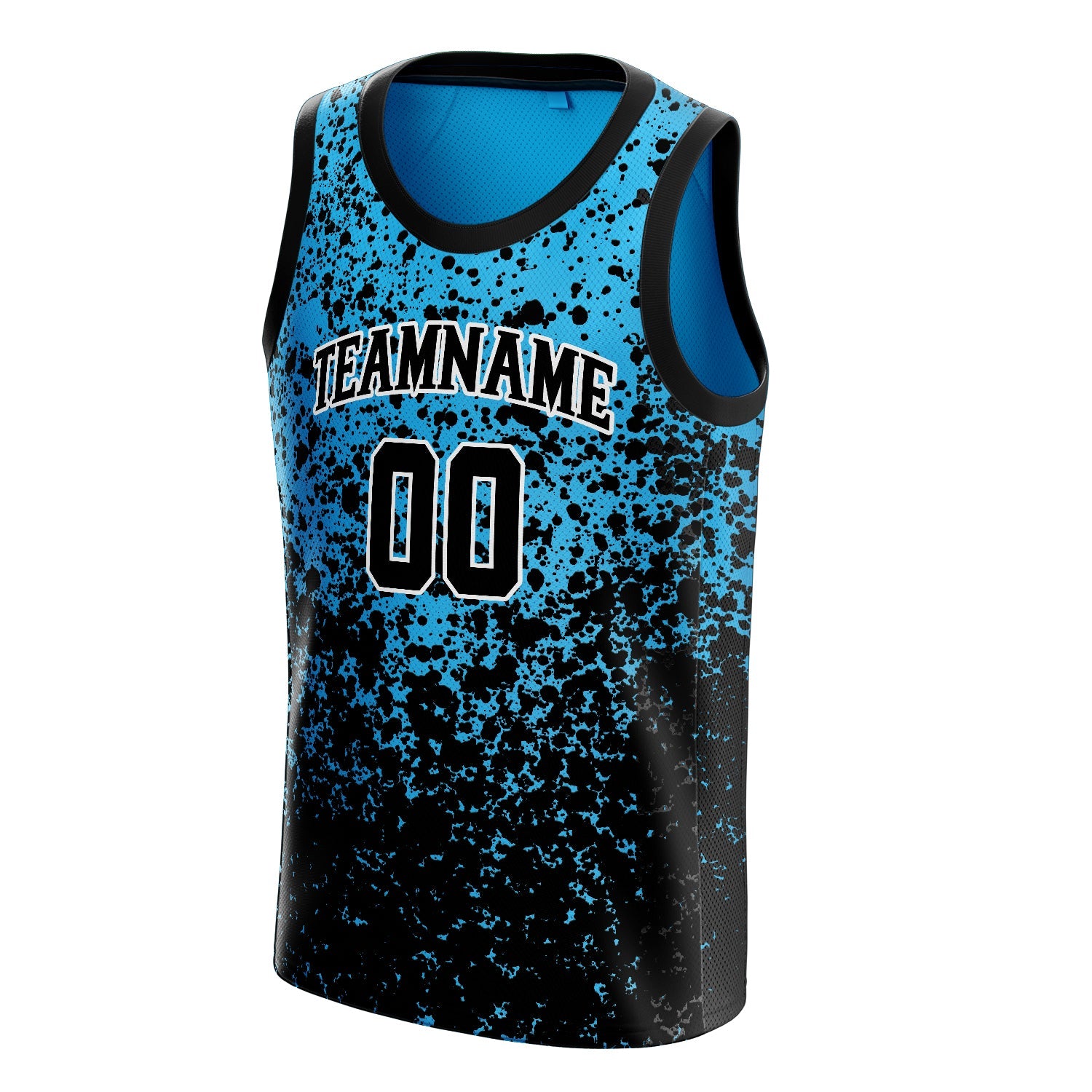 Custom Blue Black Fade Basketball Jersey