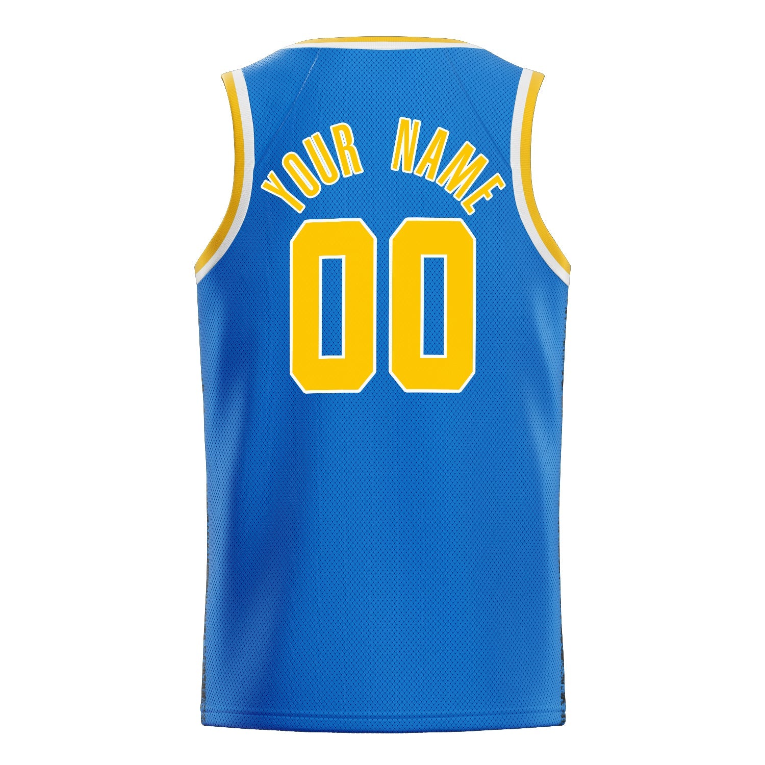 Custom Blue Gold Solid-Color Basketball Jersey