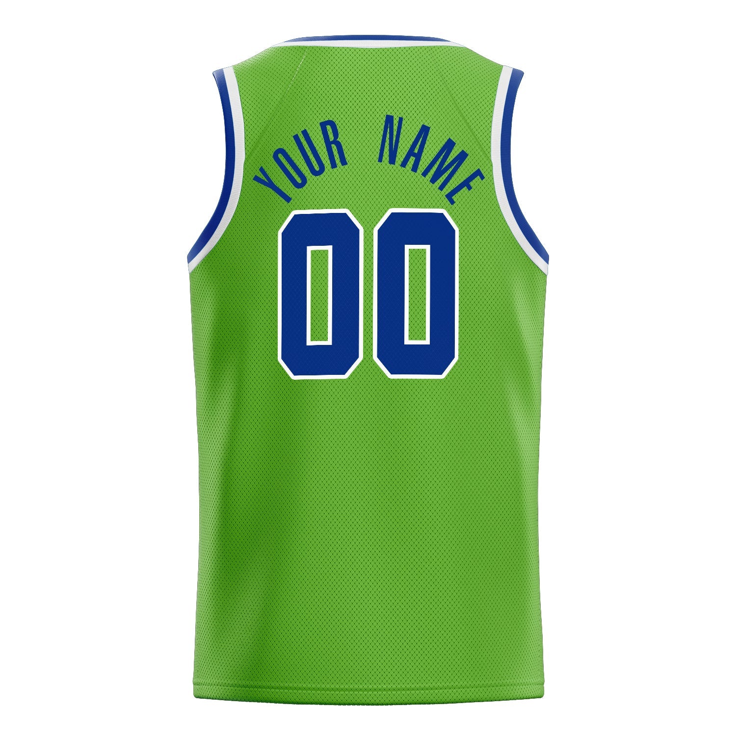 Custom Neon-Green Royal Solid-Color Basketball Jersey