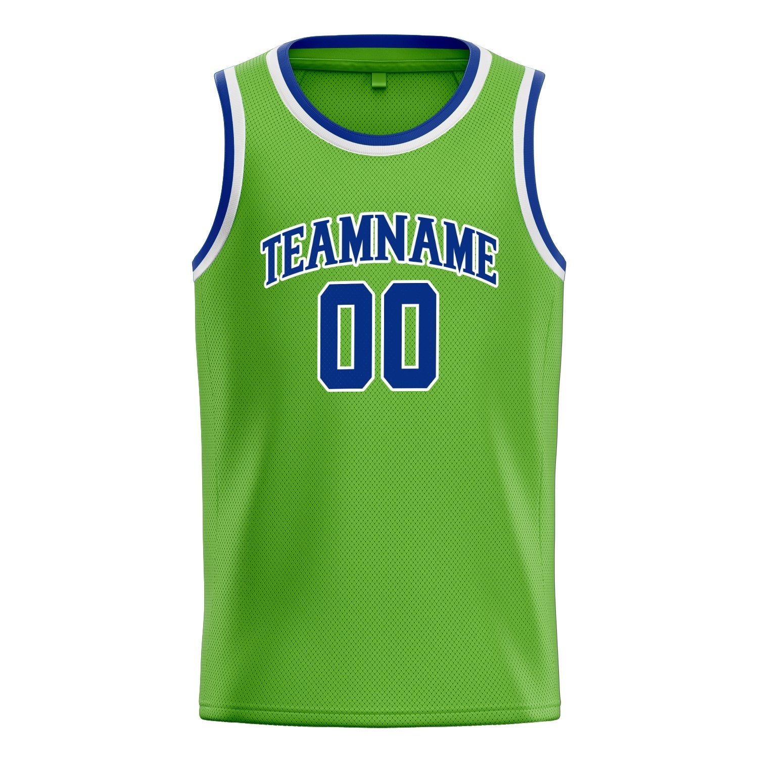 Custom Neon-Green Royal Solid-Color Basketball Jersey
