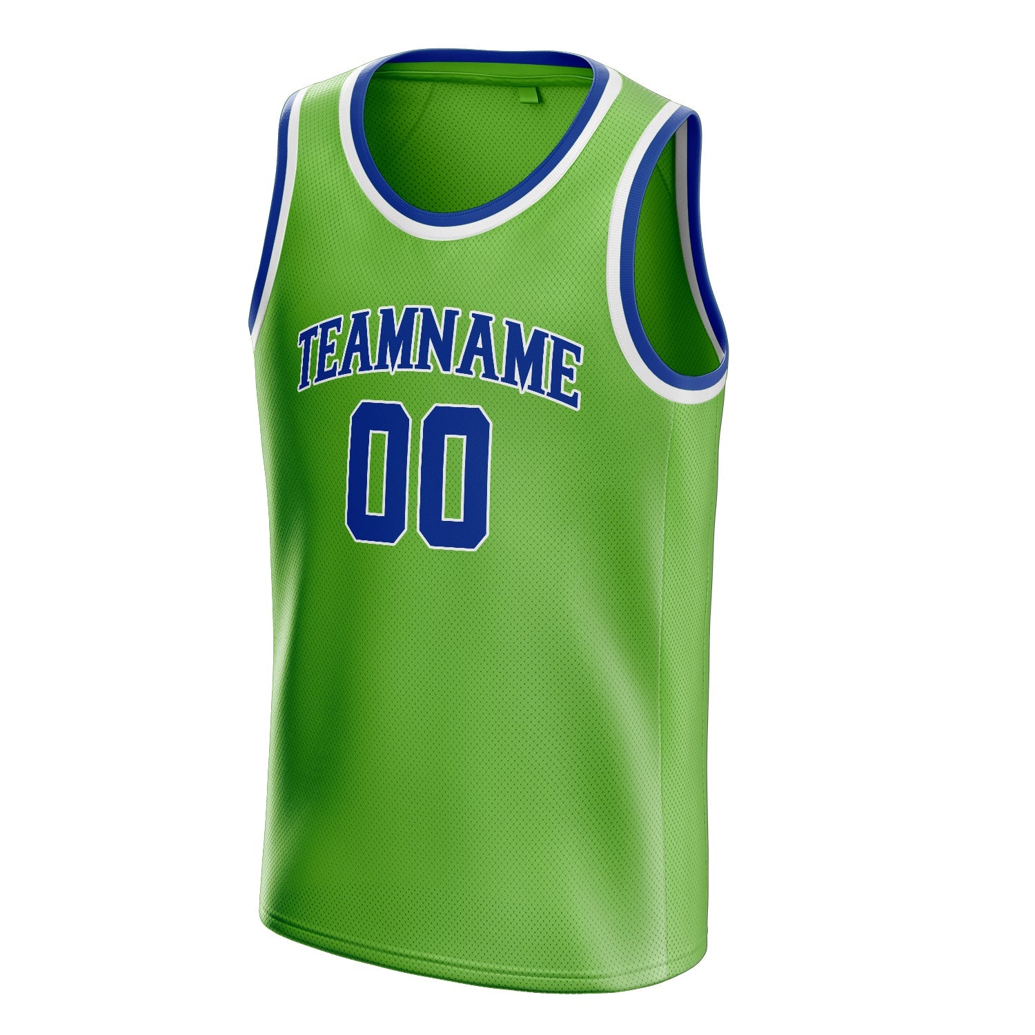 Custom Neon-Green Royal Solid-Color Basketball Jersey