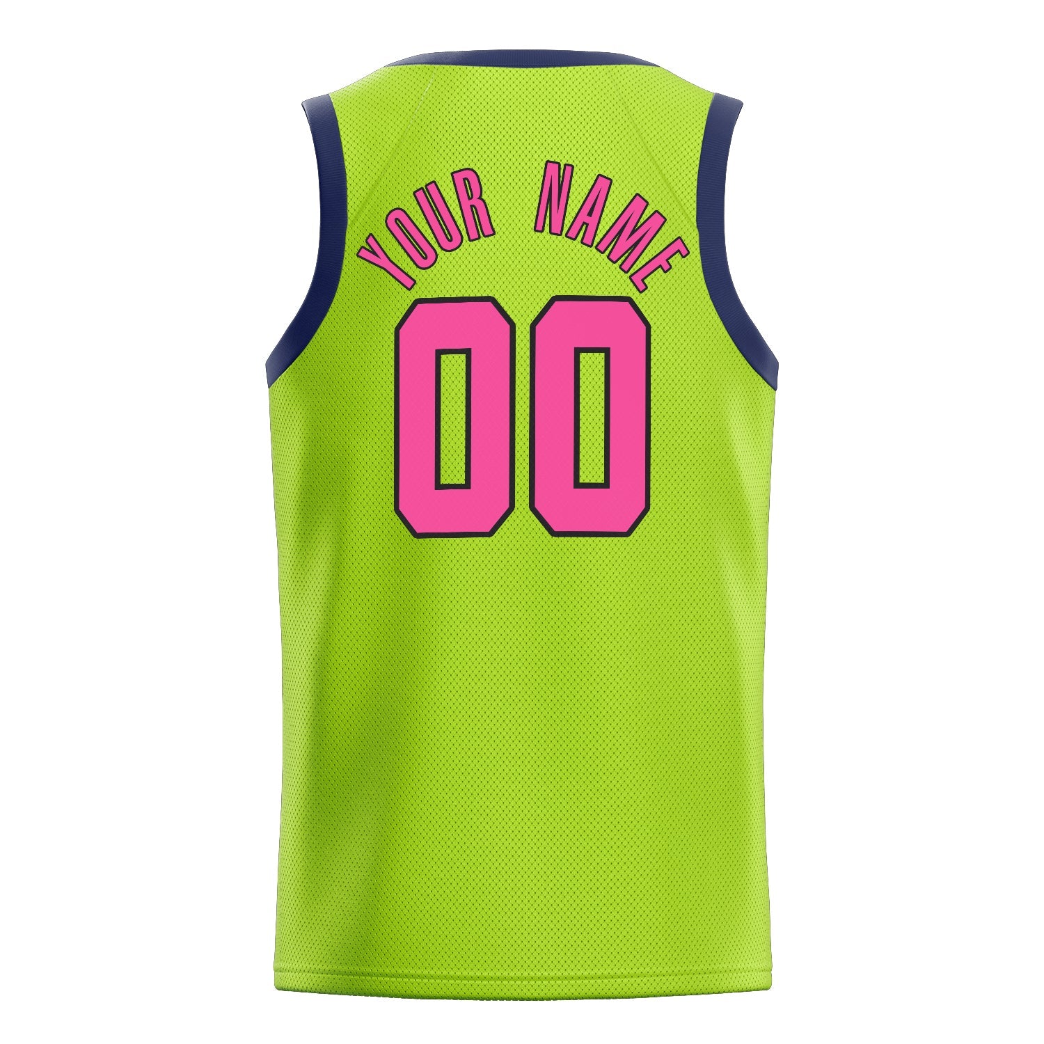 Custom Neon-Green Pink Solid-Color Basketball Jersey