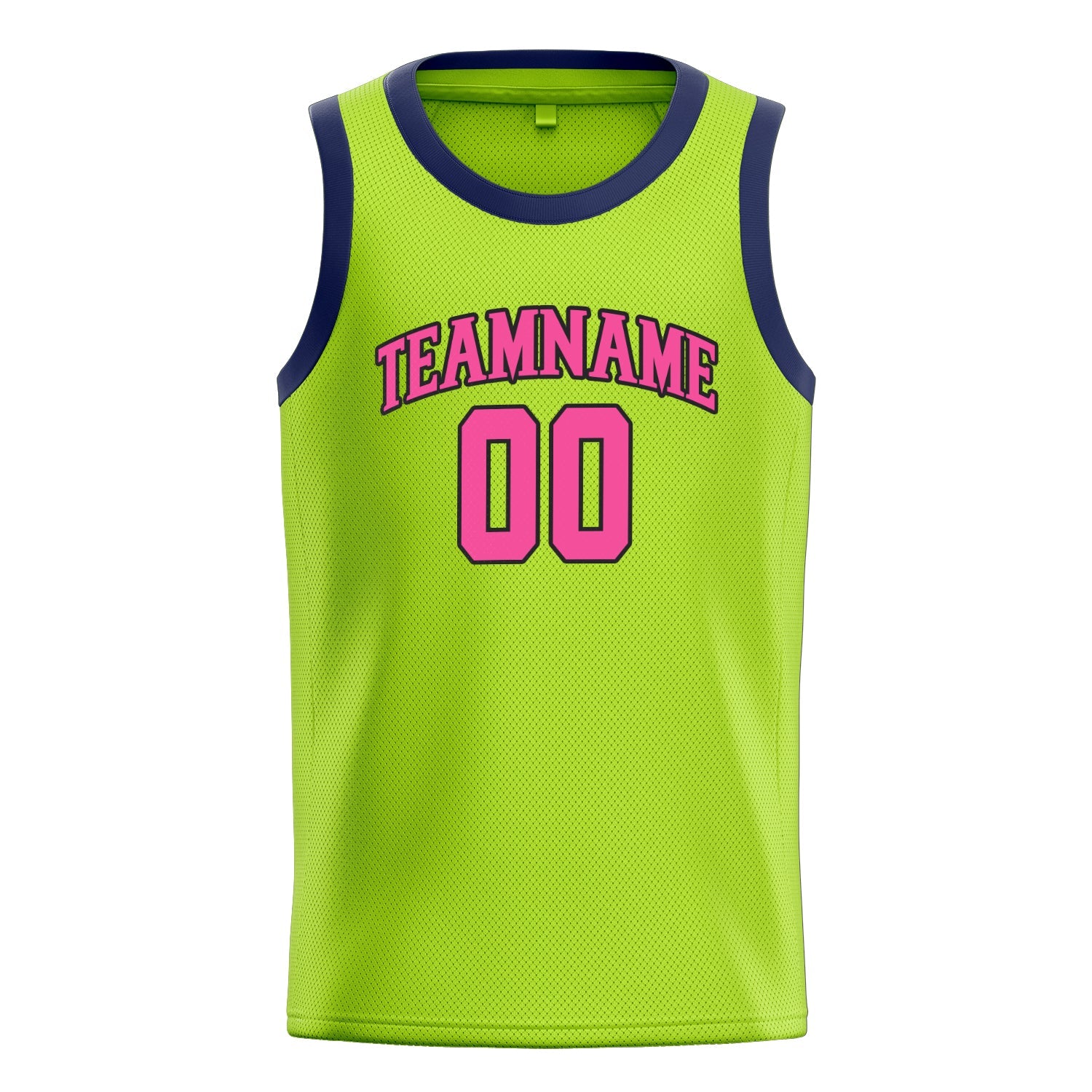 Custom Neon-Green Pink Solid-Color Basketball Jersey