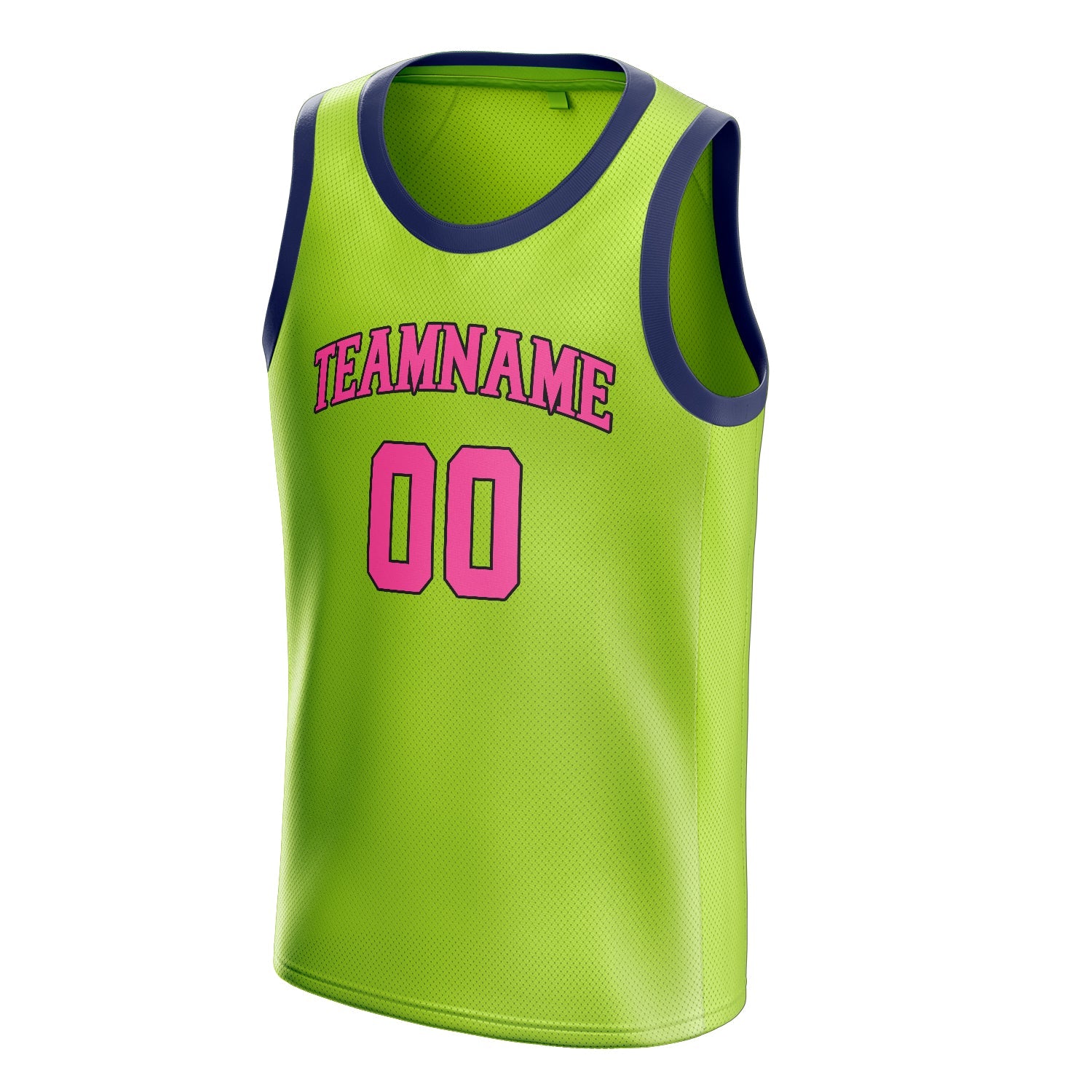Custom Neon-Green Pink Solid-Color Basketball Jersey