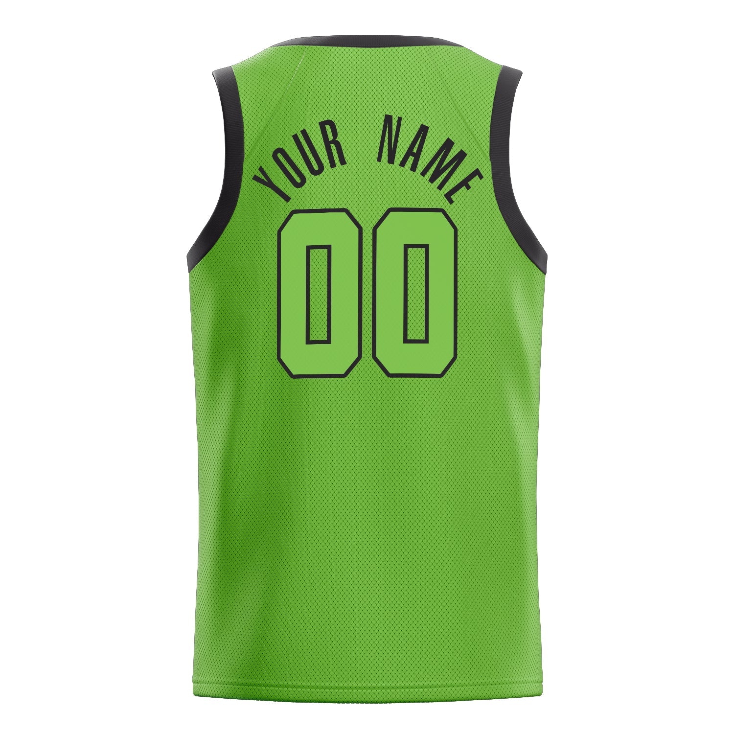 Custom Neon-Green Black Solid-Color Basketball Jersey